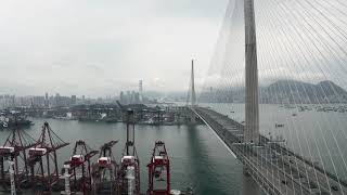 Video Background Stock Footage Free ( Port. Flying over the port city.  Transport )