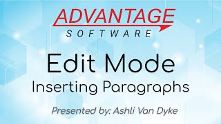 Edit Mode: Inserting Paragraphs