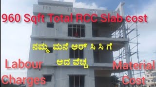 960 sqft RCC Slab cost/RCC Slab cost/Material and labour cost/Mould construction cost