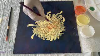 How to Paint Chrysanthemum painting in Acrylic Paints for Beginner artists. Have fun painting mums!
