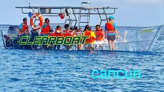 Clear boat in cancun