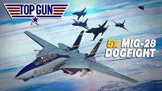Top Gun Dogfight | F-14 Tomcat Vs 5x Mig-28 | Digital Combat Simulator | DCS |