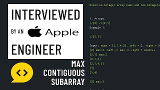 Java interview with an Apple engineer: Max contiguous subarray