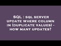 SQL : sql server update where column in (duplicate values) - how many updates?