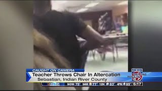 Video shows teacher shove student, throw chair