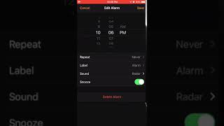 Alarm Sound set to None