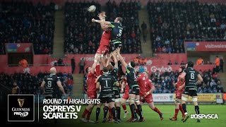 Round 11 Highlights: Ospreys Rugby v Scarlets Rugby | 2016/17 season