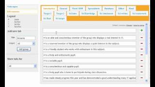 Report comment bank comment editing