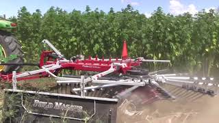 Hemp fiber cutting, raking and baling demonstration