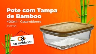 Pote Hermético de vidro com tampa de Bambu 400mL Casambiente | MK Magazine