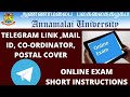 Annamalai university DDE online exam 2022 |short instructions|telegram group|mail ID|postal cover |