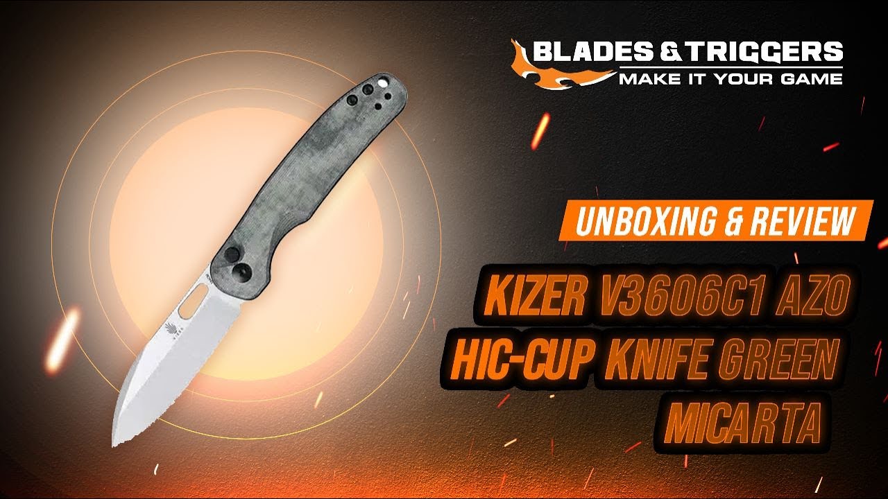 Kizer V3606c1 Azo Hic Cup Knife Unboxing & Review - YouTube