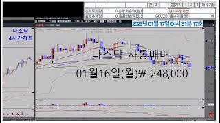 #해외선물실시간방송#나스닥자동매매#키움증권자동매매#2023년01월16일(월)#야간장#실시간스트리밍#