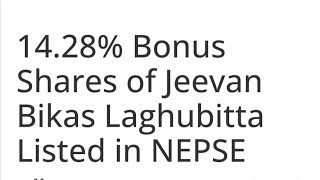 Bonus Share Announced by Jeevan Bikas Laghubitta 15% 😮😮