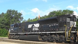 NS 7231- SD70ACU w/ BNSF Power, Davenport, IA, 7/3/17