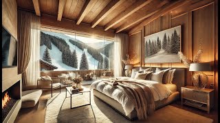 La Chambre Parfaite en Chalet de Luxe ❄️✨ Réveil Magique Face aux Montagnes ! Et Musique Relaxante