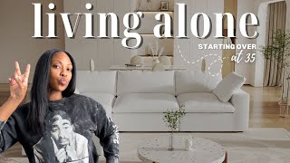 LIVING ALONE DIARIES - Starting over at 35! Finding the BEST Cloud Couch DUPE for my new apartment!