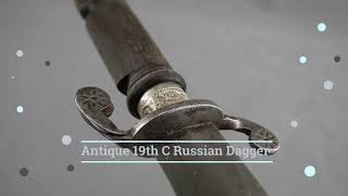 Antique 19th Century Russian Dagger Stiletto Marked With Two Headed Russian Eagle