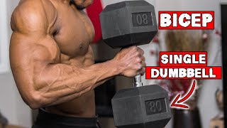 SINGLE DUMBBELL BICEP WORKOUT AT HOME | WORKOUT WITH ONLY ONE DUMBBELL!