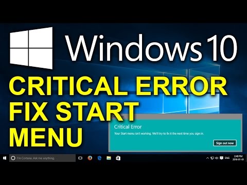 ️ Windows 10 – Critical error: Your Start menu does not work. 5 possible solutions…
