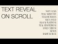 Vanilla JavaScript: Text Reveal on Scroll Animation