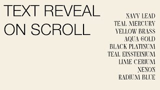 Vanilla JavaScript: Text Reveal on Scroll Animation