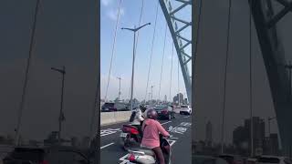 Taiwan earthquake: Drivers are stuck on a motorway bridge as earthquake strikes