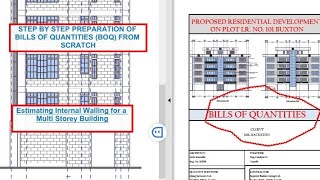 TAKE OFF INTERNAL WALLS IN MULTI-STOREY BUILDING//BILL OF QUANTITIES IN CONSTRUCTION