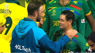 Glenn Maxwell Heart Warming Gesture To Crying De Kock After SA Lost Semifinal on His Last Match