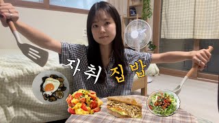 자취 요리 1급 자격증 있는 자취생의 집밥 요리 모음👨‍🍳가지덮밥•토달볶•당근라페 샌드위치•골뱅이비빔밥