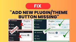 Fix No Add New Plugin or Add New Theme Button in WordPress? Here's How to Fix It | Easy Tutorial