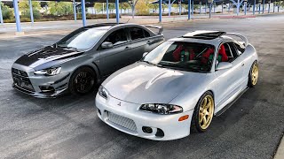 BIG TURBO 520WHP EVO X vs TURBO ECLIPSE!!