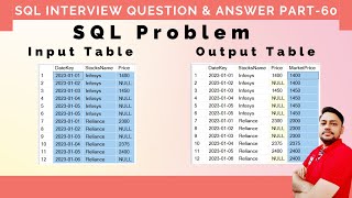 SQL Interview Questions And Answers Part 60 | How to fill NULL values with the last Non NULL value