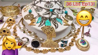 😘 36Lbs Ep13 Vintage COSTUME Unboxing & Sale! Brooches & More! #jewelryunboxing #costumejewelry