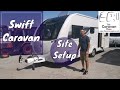 Swift Caravan - how to setup a caravan on site - caravan set up on site.