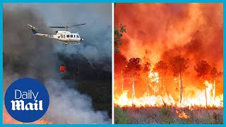 Crews struggle to contain out of control wildfires in France