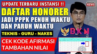 TERBARU !! DAFTAR HONORER LULUS PENUH WAKTU DAN PARUH WAKTU, ADA AFIRMASI TAMBAHAN NILAI PPPK 2024