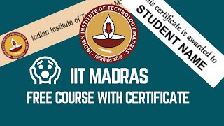 IIT Madras-ல free course with certificate 🥳