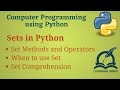 [Python Programming Basics to Advanced] : Sets in Python | Lab 23