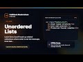 HTML Unordered Lists - HTML Data Foundation | FullStack Masterclass HTML Course
