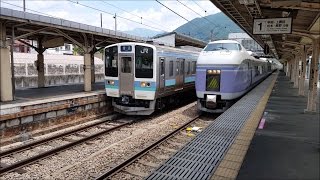 211系 N610編成 塩山駅到着・待避・発車 '16.06.11