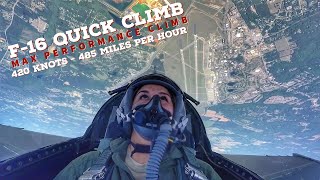F-16 Quick Climb - Surface to 10,000 Feet in Seconds - GoPro with Cockpit Audio