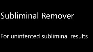 remove bad subliminal results - FASTEST SUBLIMINAL WITHOUT LAW OF ATTRACTION