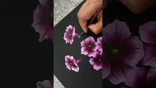 DELICATE 💫 Flower Painting PETUNIAS Acrylic Painting Flowers #shorts GREAT ART 😎
