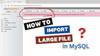 Fix phpMyAdmin Large File Size Error | Import MySQL Database via Command Line