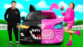 Pink Car vs Black Car Challenge | Crazy Challenge by BaRaDa Best