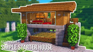 How to Build a Simple Modern Starter House | Minecraft