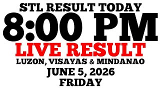 STL Result Today 8:00 PM Draw June 5, 2026 Friday STL Luzon, Visayas, Mindanao LIVE Result