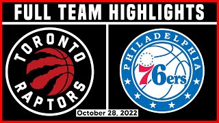 Toronto Raptors vs Philadelphia 76ers - Full Game Highlights | Oct 28, 2022 | 22-23 NBA Season