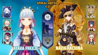 C0 Ayaka Furina Freeze & C0 Navia Kachina - Spiral Abyss 5.0 Floor 12 #genshinimpact #navia #ayaka